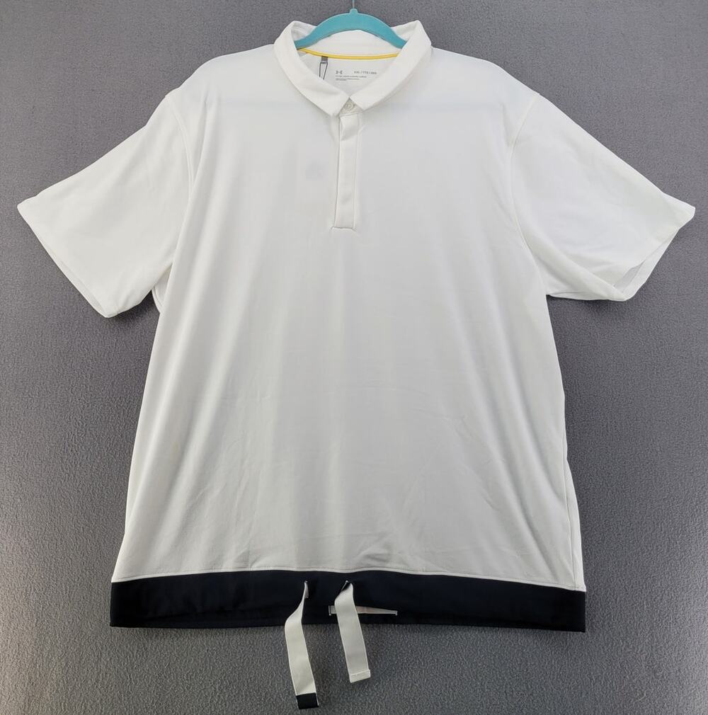 NWT Under Armour Curry Course Polo White Golfcore XXL MSRP $80 Athleisure Sports